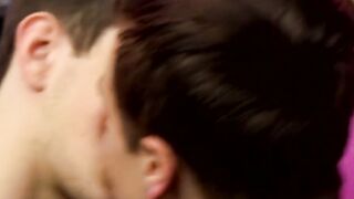 Ass was plowed hard while skinny twink big dick tugged