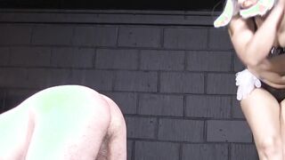 A kinky woman in control fisted and dominated an amateur man