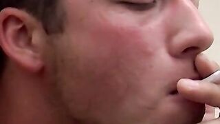 Hardcore smoker frat bro throatfucked me while smoking