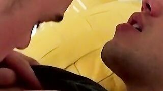 Handsome frat guy teases fratmates nipple after smoking