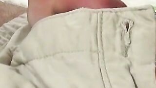 Handsome frat guy teases fratmates nipple after smoking