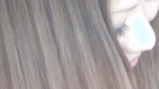 Beautiful Japanese teen playing with her hairy pussy