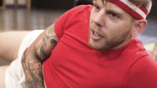Prof dancer fucks his TS and busty clients ass