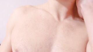 Horny guy pulls out his boner and strokes it until he cums