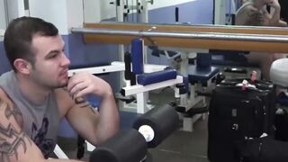 Following their workout studs unwind by sucking raw dick