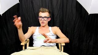Hung twink Tanner Sharp plows himself hard with dildo
