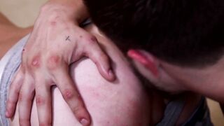 Skinny homosexual got his ass eaten out and bare fucked hard