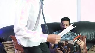 Handsome schoolboy riding stepdads big bare cock