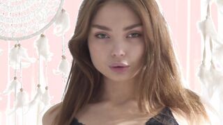 Brunette teen beauty Kate K sensual shaved pussy teasing