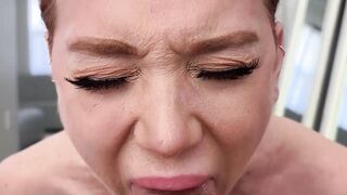 Curvy babe fucks thick cock POV and rims man