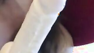 Stepsister pleasures her pussy with Dildo