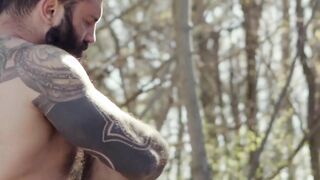 hairy hunk Teddy Torres takes cum from step dad and friend