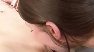Stepmother and lesbian teen lick and finger each other