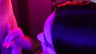She loves fucking with neon lights on