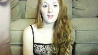 Amateur Redhead Gives Blowjob and Gets Cum In Mouth