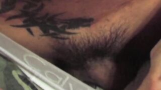 Masked jock gets his ass toyed while jerking off