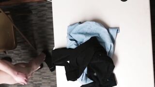 A skinny shoplifters ass hole is destroyed by a hanging white jock