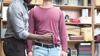 For barebacking the officer impales the offender on his big black dick