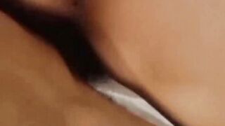 Amateur Japanese teen sprayed with cum after hard fucking