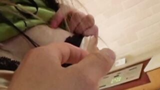 Amateur Japanese teen sprayed with cum after hard fucking