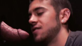 Attractive stepson dicksucking daddy at gloryhole