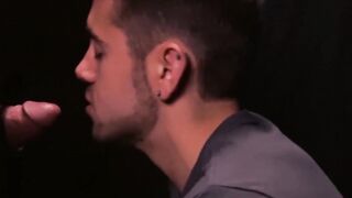 Attractive stepson dicksucking daddy at gloryhole