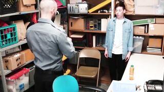 A security guard managed to strip down after catching a cute little pervert