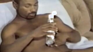 Black stallion is adorable as he groans and teases his rockhard cock