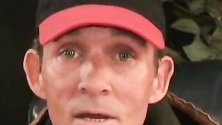 Mature homo strips down and jerks off before coming hard