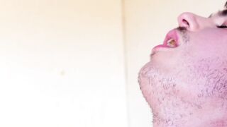 Hunky farm boy Elijah James wanks off his big cock