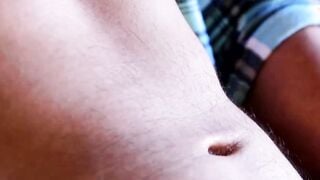 Hunky farm boy Elijah James wanks off his big cock