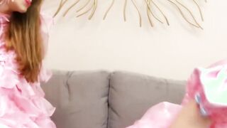 Cosplay tbabes Natalie Mars and Sasha Sissy hot dildo play