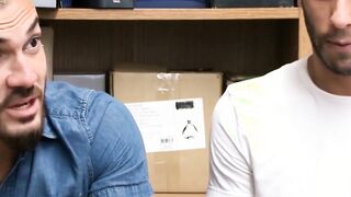Thieving jocks were fucked in the ass by security in the backroom