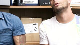 Thieving jocks were fucked in the ass by security in the backroom