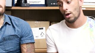 Thieving jocks were fucked in the ass by security in the backroom