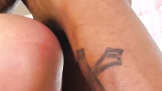 Horny Cesar Guto fed warm cum after interracial bareback