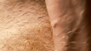 Straight jock amateur with a hairy cock solo masturbates
