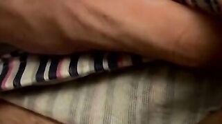 Straight jock amateur with a hairy cock solo masturbates