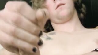 Interracial cock sucking with two gay guys in a dark hallway