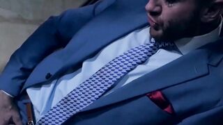 Tasteful hunk sucks a gloryhole dick prior to being pounded