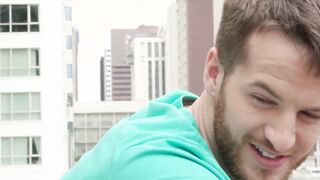 Office studs bare fucking while alone at work