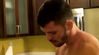 Solid muscle head pierces stud on his dick and screws him crude