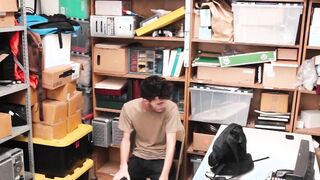 Young shoplifter sucking big cock of officers before raw fucking