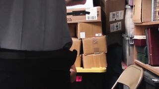 Paying for his crimes with his bare ass is a young shoplifter