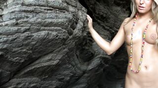 Sexy small tits blonde moans during sensual pussy play solo