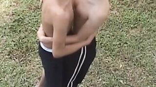 Outdoorsy young latinos bareback after sucking cock