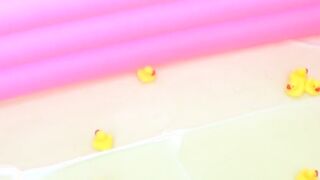 Bashful Japanese darlings flaunt bristly pussy while pissing