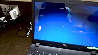 British chick tricked into giving two nerds sloppy blowjobs