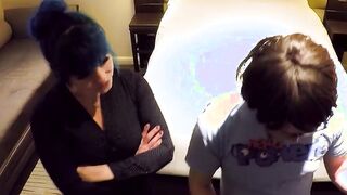 British chick tricked into giving two nerds sloppy blowjobs