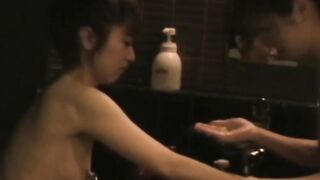Japanese ladies are in the bathroom while secretly watched